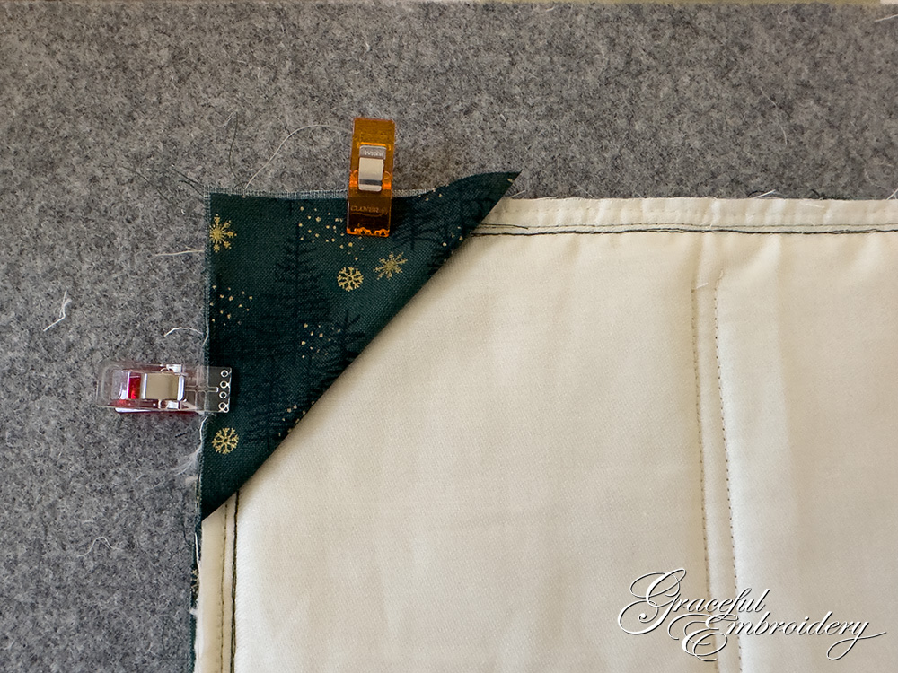 adding folded square to corner